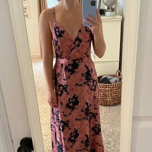 Satin Floral Maxi Dress
